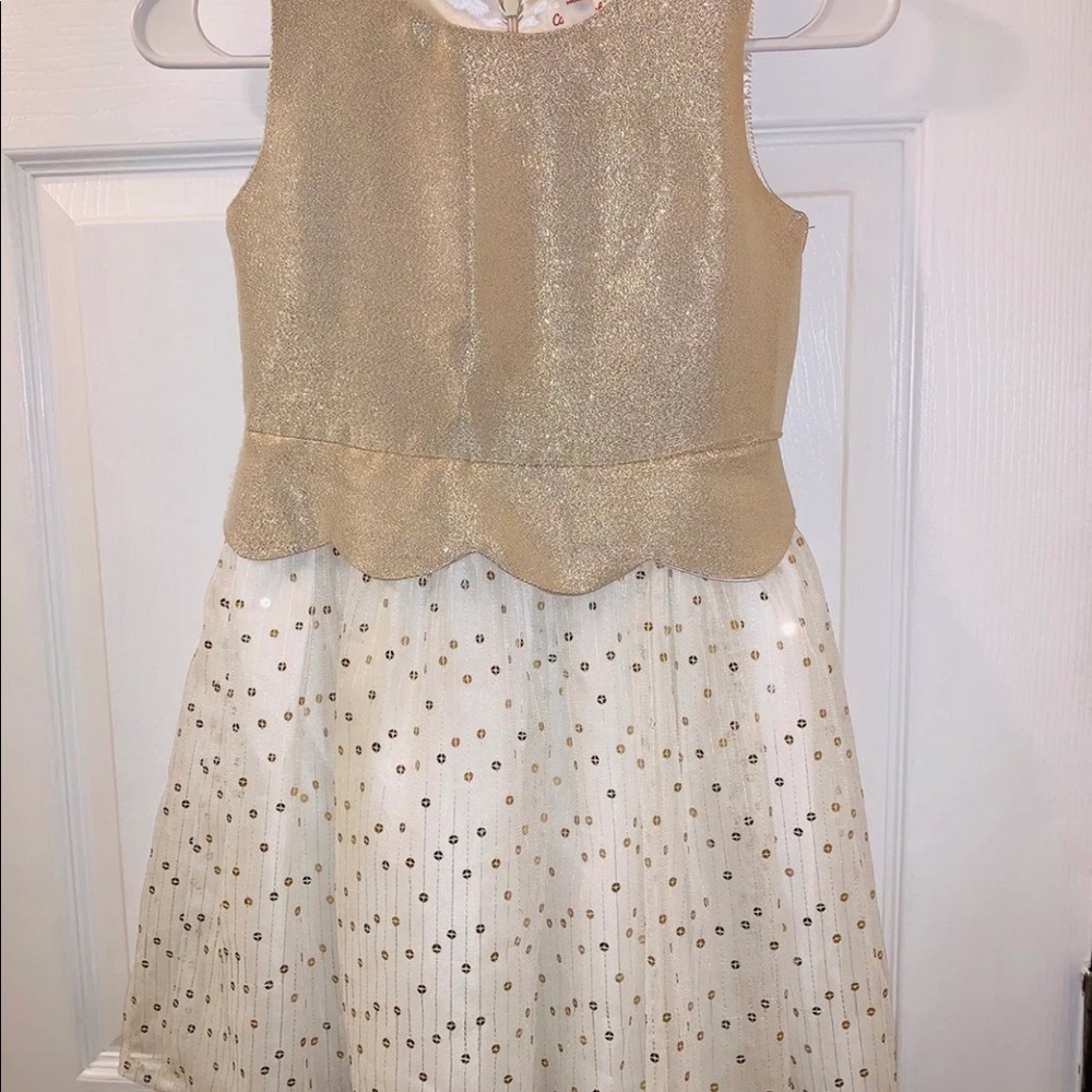 Cat and Jack gold/cream sequin dress size 7/8